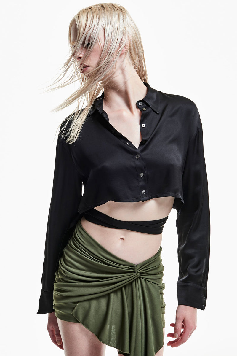 Camicia Crop Blouse Marys Black