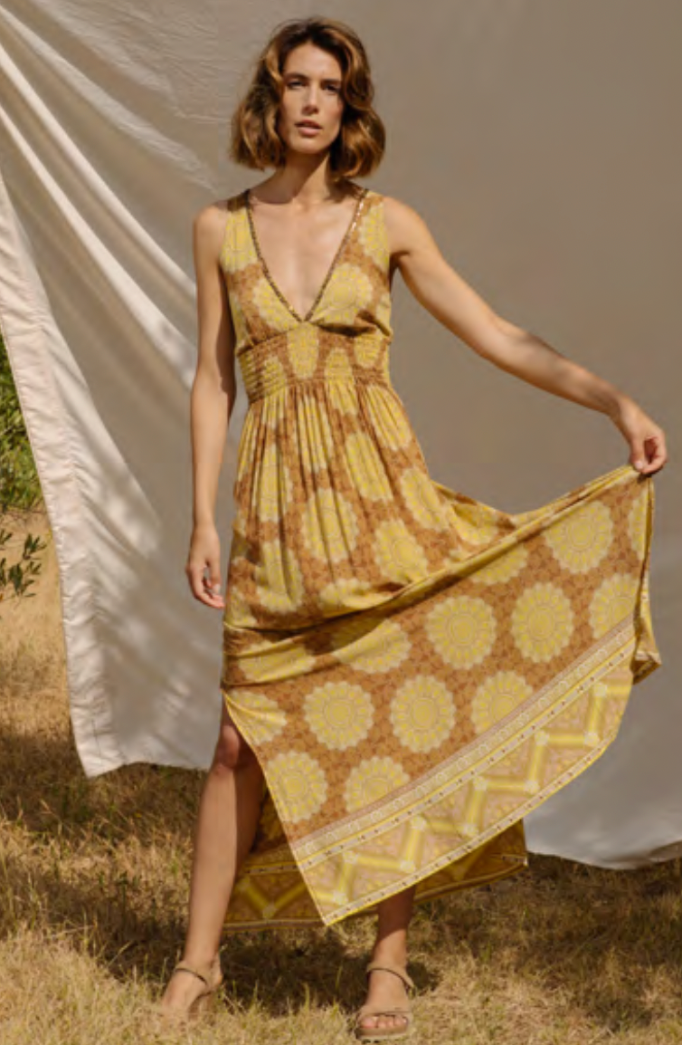 Julep long dress ochre