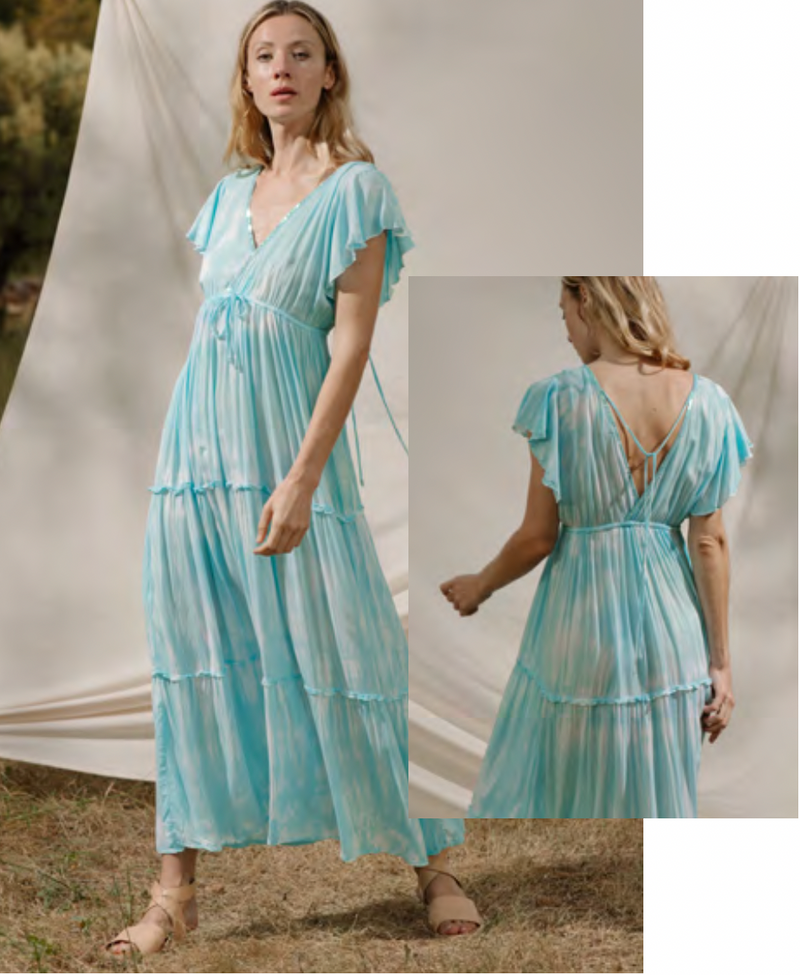 Fern long dress aqua