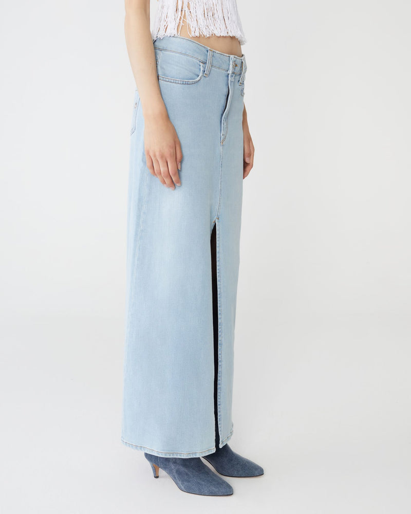 Gonna long denim cross stretch bling