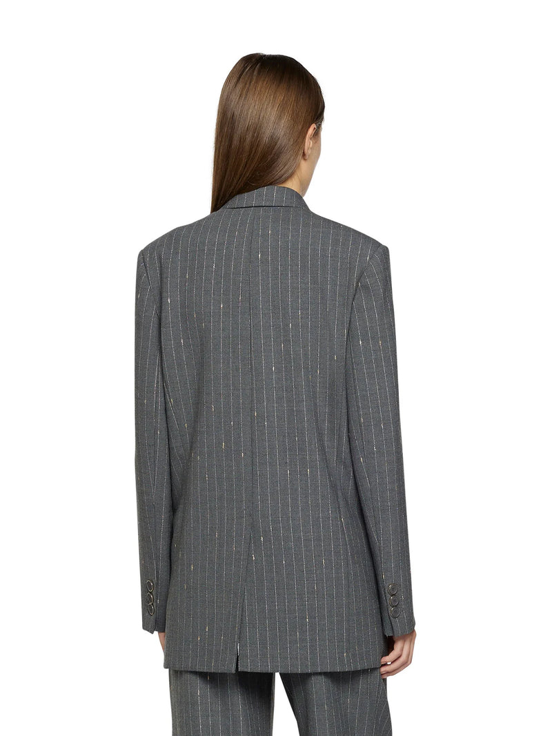 Blazer dritto in gessato lurex