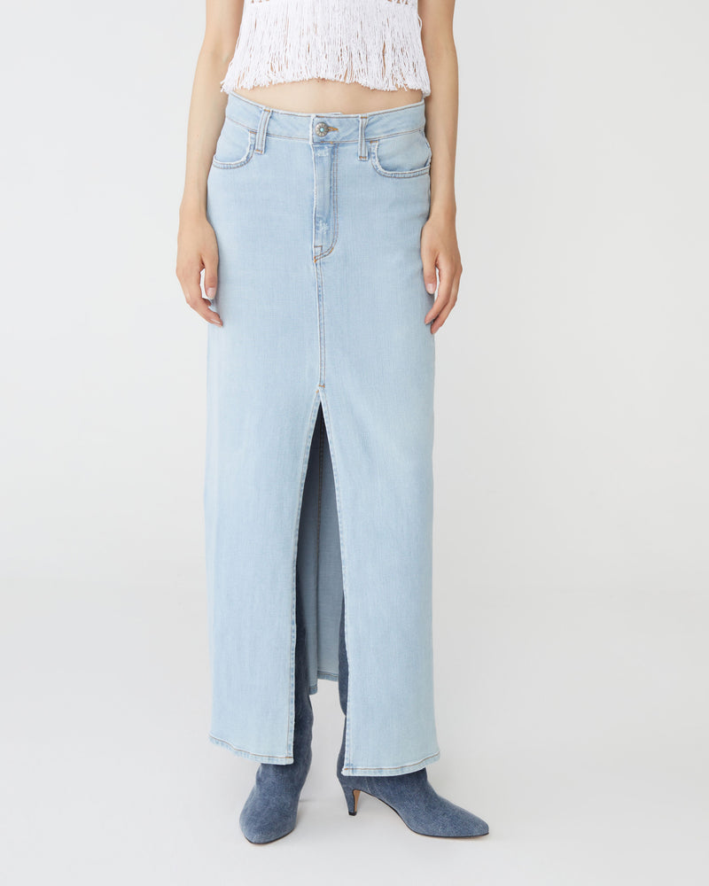 Gonna long denim cross stretch bling