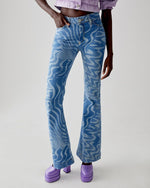 Jeans Lola Marble Print Silk Denim Capri